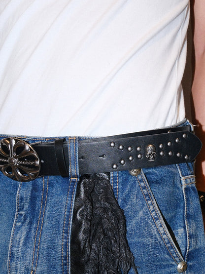 VINTAGE CROSS ICON TUDDED BELT