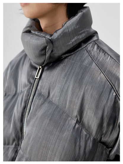 HEAVY LIQUID METAL TEXTURE DOWN JACKET