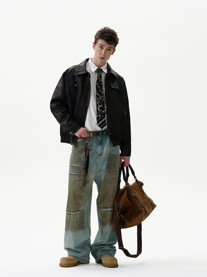 AMERICAN VINTAGE OLD LEATHER JACKET