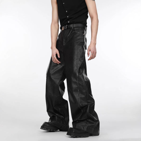 VINTAGE MODE PU LEATHER PANTS