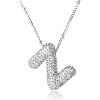 ICY CRYSTAL INITIAL NECKLACE (SILVER)