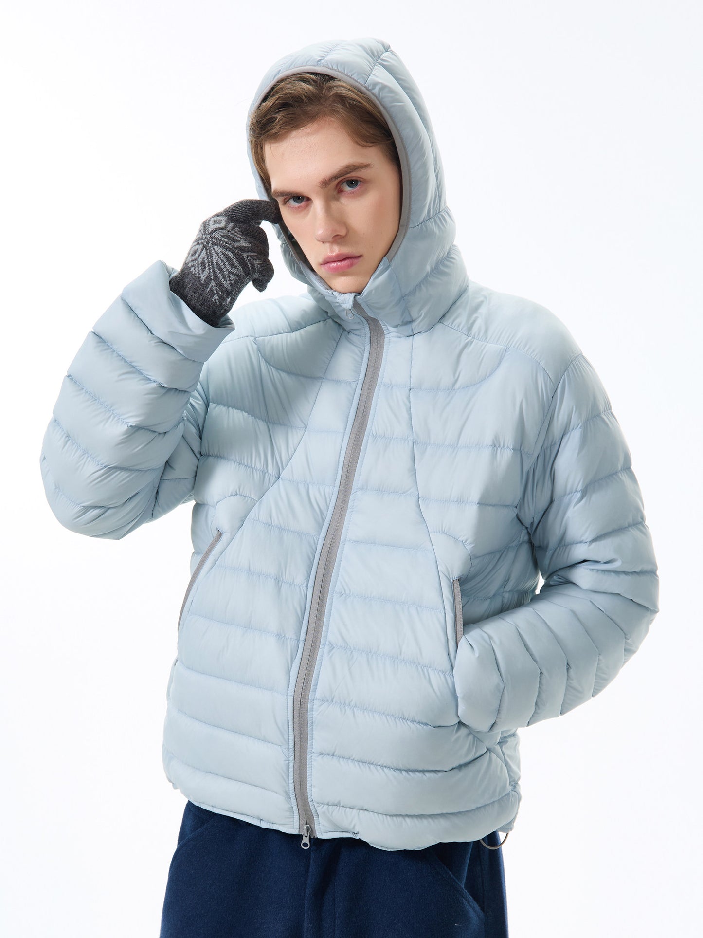 LIGHTWEIGHT HOODED MICRO DOWN JACKET