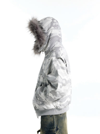 CAMOUFLAGE FUR JACKET