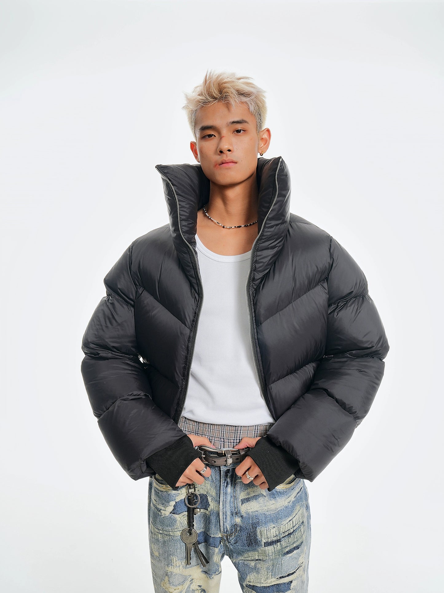 HIGHNECK STAND COLLAR PUFFER JACKET