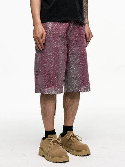 RHINESTORE HALF DENNIM