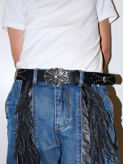 VINTAGE CROSS ICON TUDDED BELT