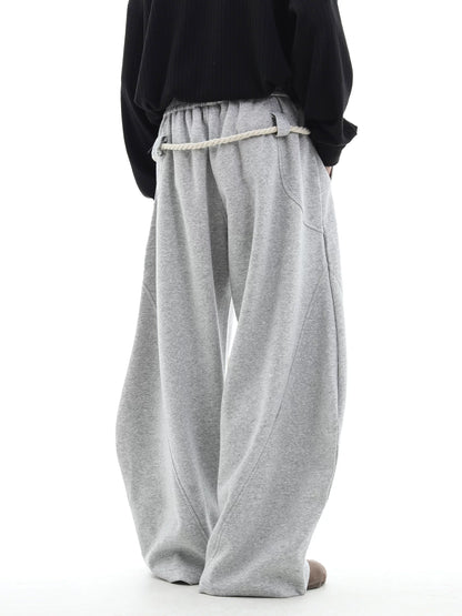 ROPE LACE BAGGY SWEAT PANTS