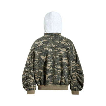 CAMO HOODED ZIP JACKET