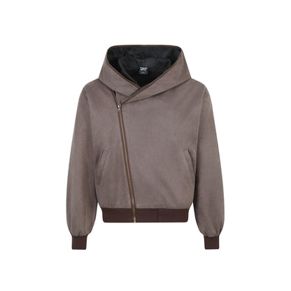 DIAGONAL ZIPPER HOODIE