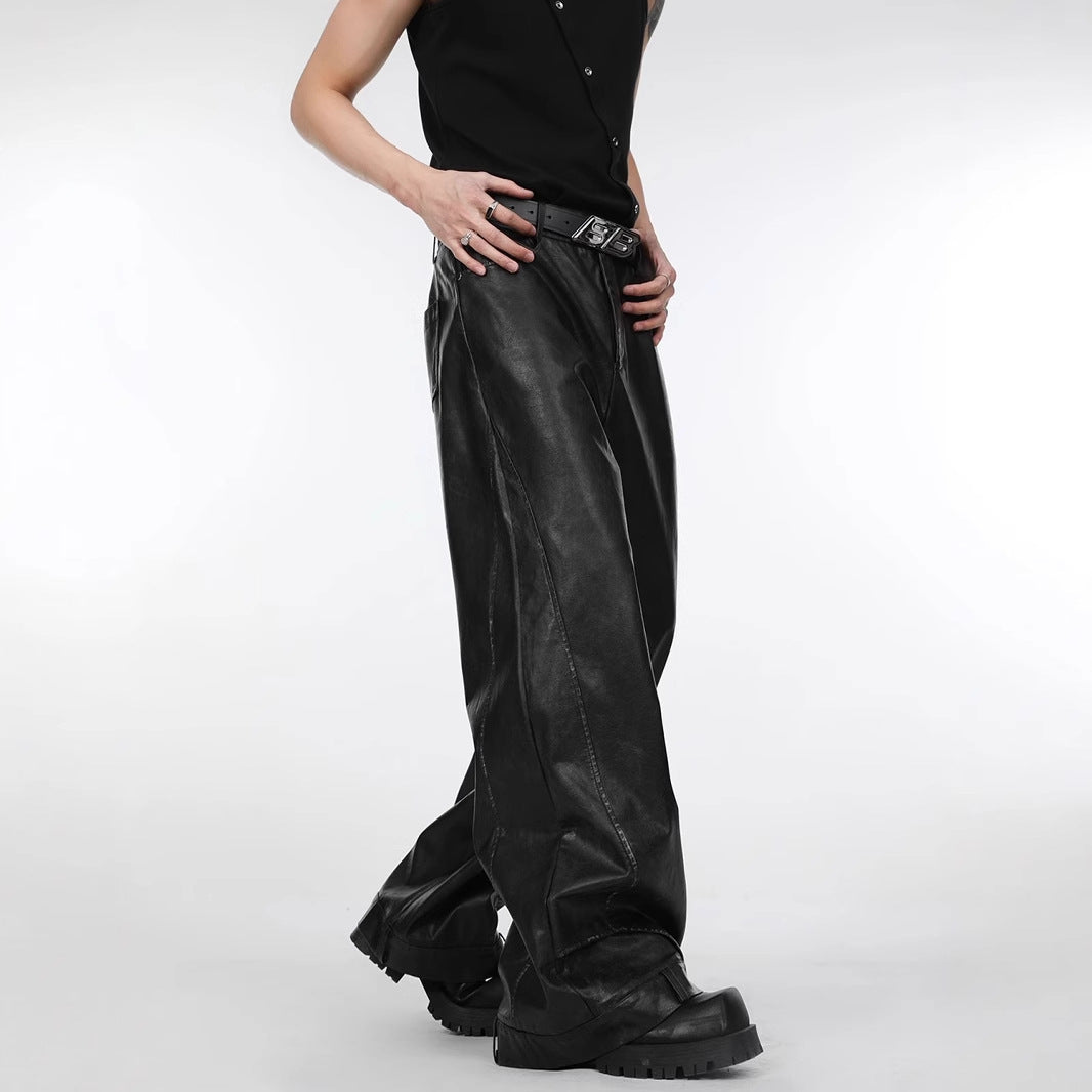 VINTAGE MODE PU LEATHER PANTS