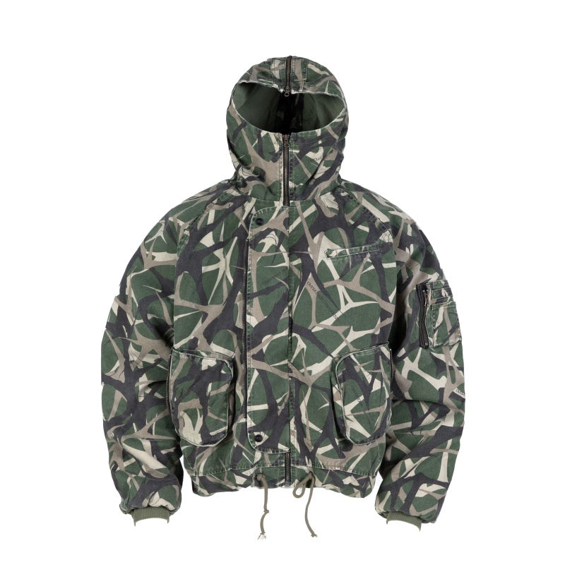 CAMOUFLAGE RAGLAN BOMBER JACKET