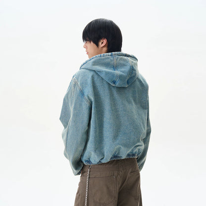 VINTAGE DENIM ZIP HOODIE