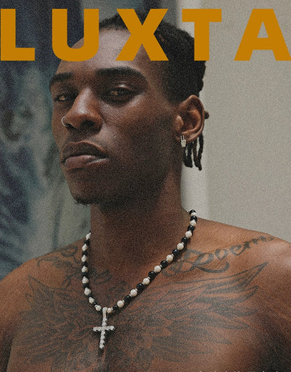 PEARL STONE ICED CROSS NECKRACE