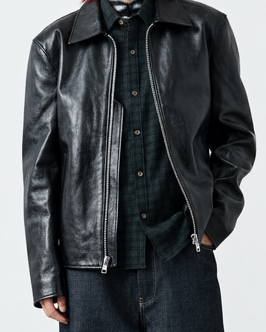 WRINKLE LEATHER JACKET